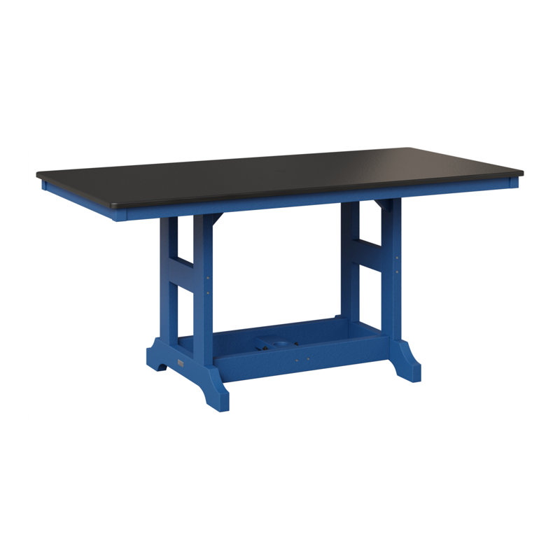 Table de salle à manger à hauteur de comptoir rectangulaire de 66 po Berlin Gardens Garden Classic, Bleu pacifique