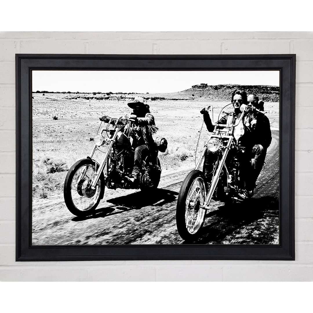 Easy Rider Motorrad fahren B N W - Drucken