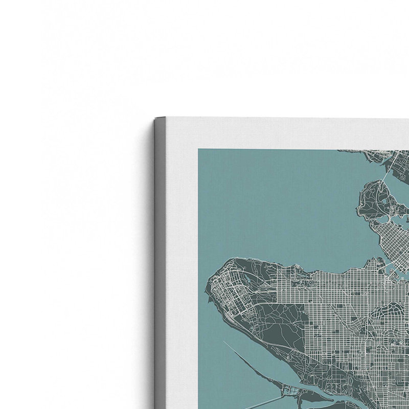 Vancouver Street Map, reproduction d'art sur toile, Toile tendue, 20 po x 30 po