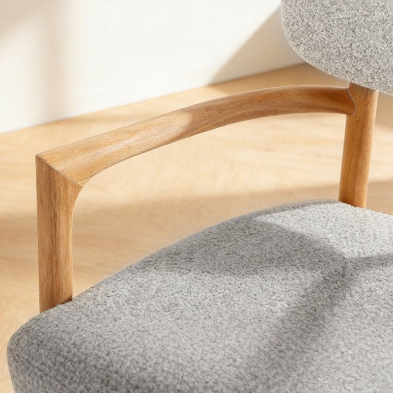 Chaise d'appoint 24,5 po Mid Century Boucle, Gris