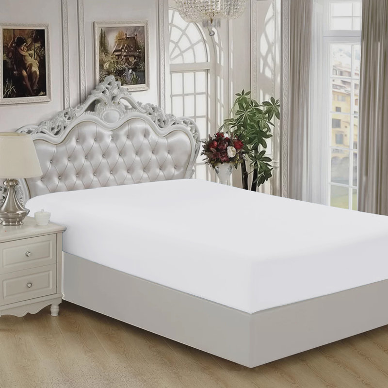 Lieselotte Extra Deep 100% Microfiber Brushed 40 cm Fitted Sheet, Kingsize (5'), White