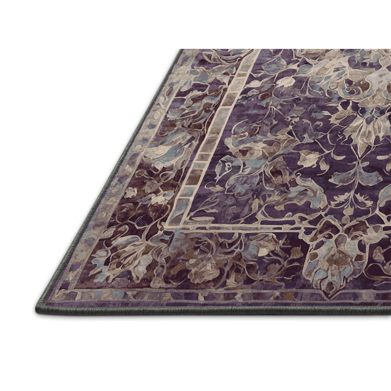 Tapis gris soyeux et moelleux, Carré 7 pi