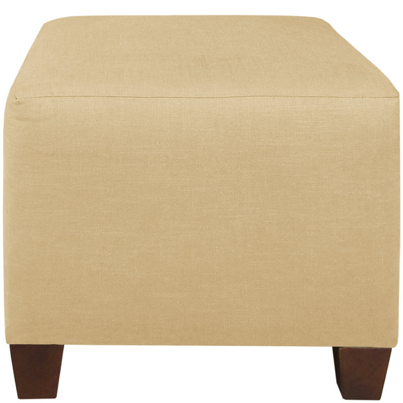 Connie Upholstered Ottoman, Classic Sandstone Linen