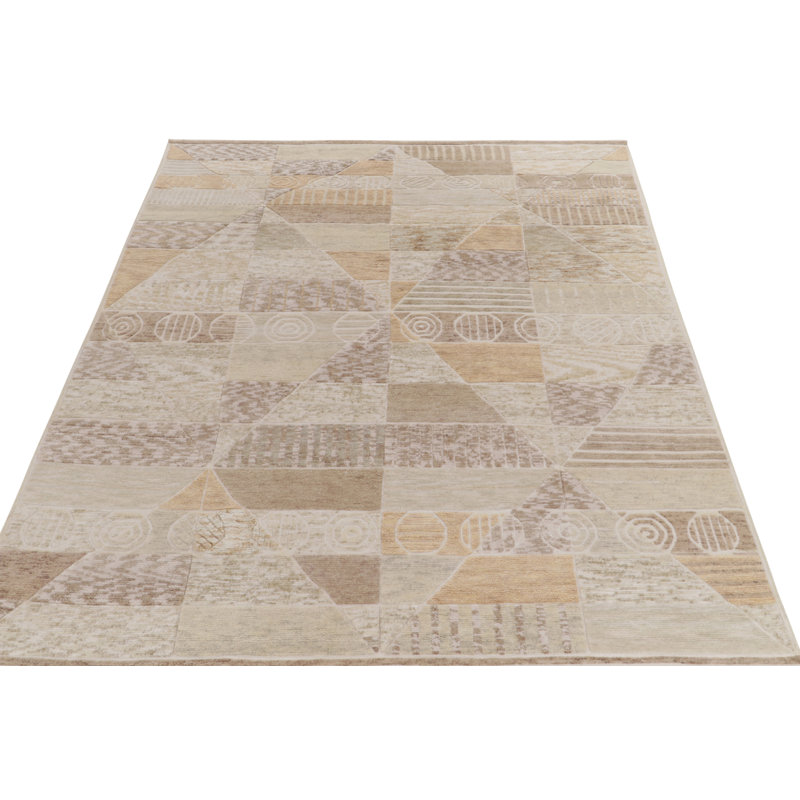 Scandinavian Wool Geometric Area Rug, Rectangle 8' x 10'