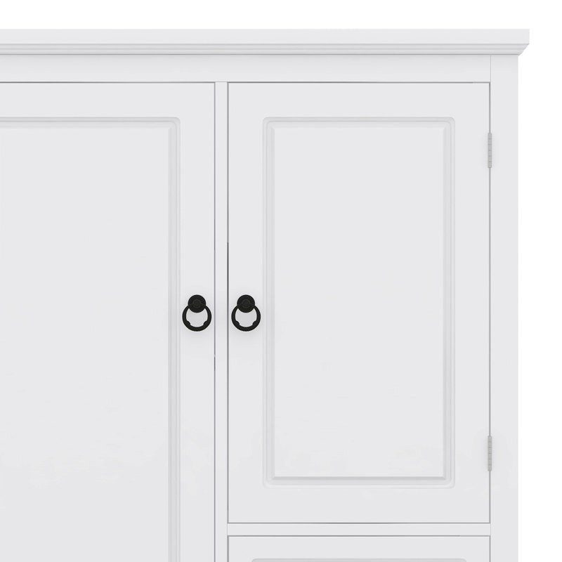 Storage Cabinet With Doors, Tall Storage Cabinet With Adjustable Shelves, 3 Drawers And 3 Enclosed Compartment