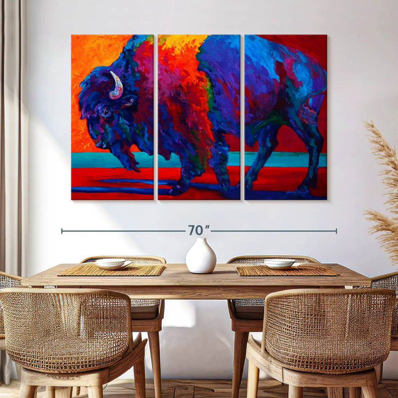 Bison abstrait, H 42 po x l 65 po