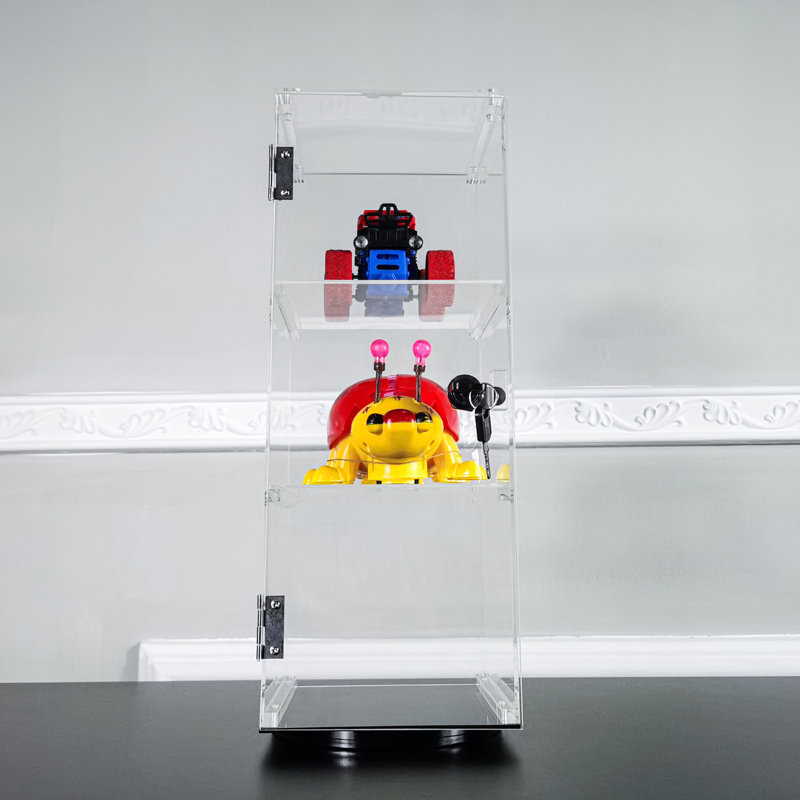 FixtureDisplays 6" x 6" x 16" Rotating Mini Acrylic Tower Showcase Display