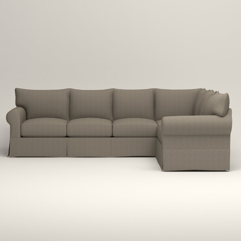 Amari L-Shaped Slipcovered Sectional, Bayou Flame Canvas, Right Hand Facing