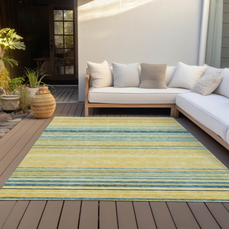 Chayden Washable Striped Indoor / Outdoor Rug, Rectangle 5' x 7'6"
