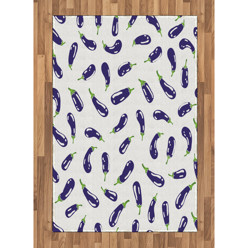 Tapis décoratif aubergine, Rectangle— 4 pi x 5 pi 8 po