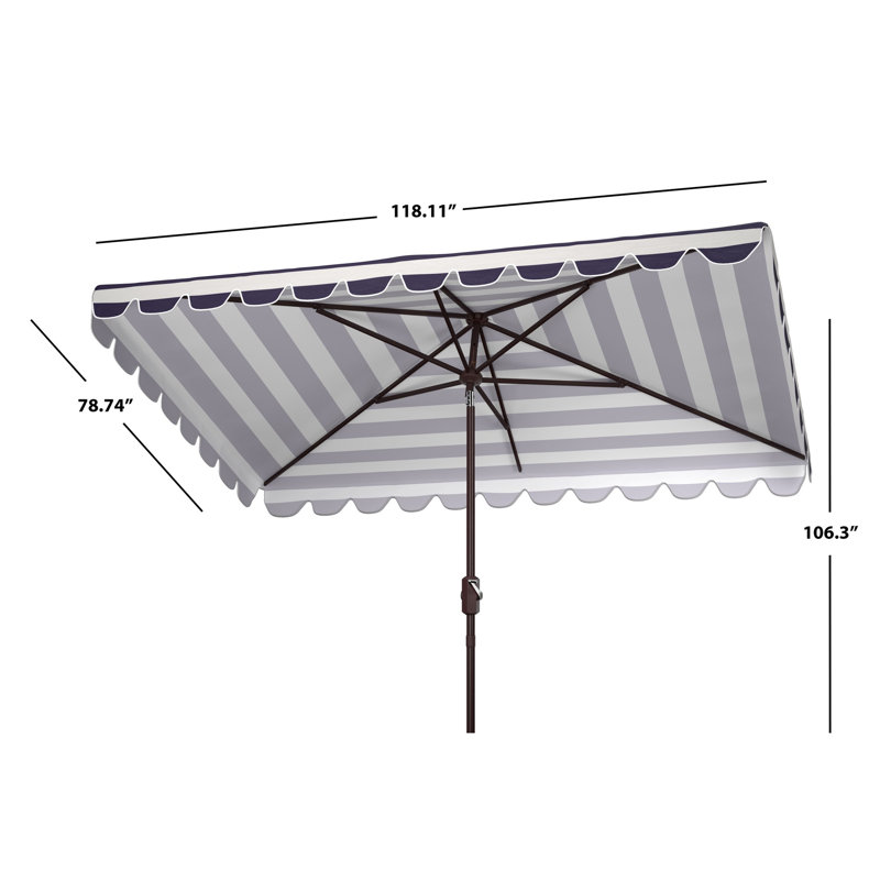 Cheriton 120'' x 78'' Rectangular Market Umbrella, Black