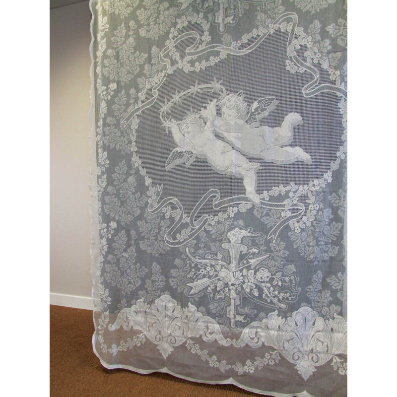 Cooperman Cotton Blend Sheer Curtain Single Panel, Ivory