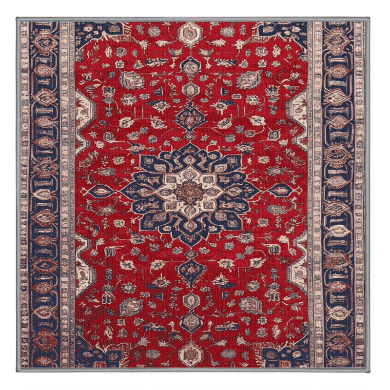 Tapis brun lavable à la machine, Carré 6 pi