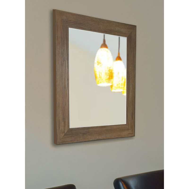 Machuca Engineered Wood Rectangle Wall Mirror, 29.5" H x 35.5" W, Brown