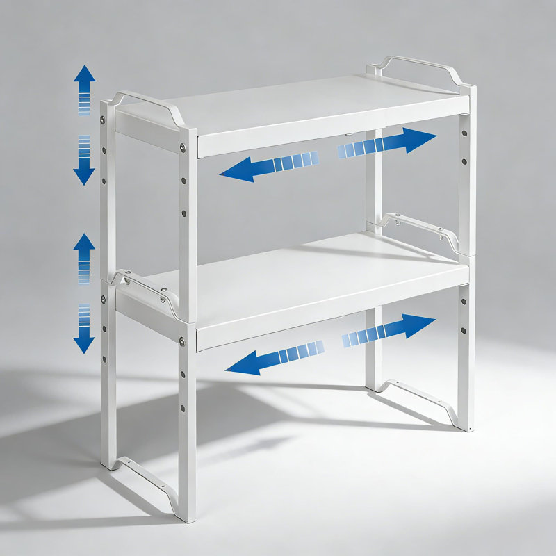 Étagère de rangement extensible et empilable, Blanc