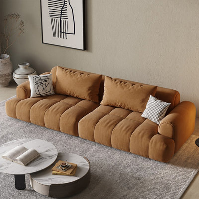 Canapé brun modulaire 100% polyester