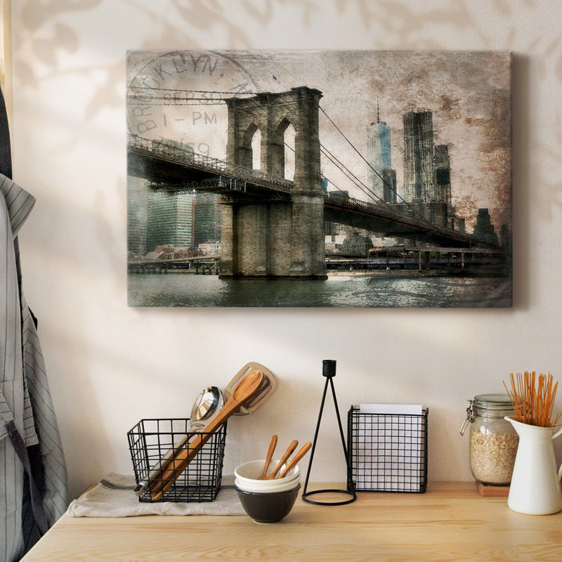 NY Brooklyn Bridge-Gallery, toile tendue, H 40 po x l 60 po