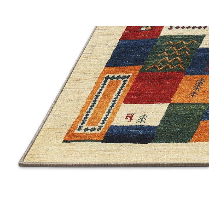 Tapis beige/brun/gris contemporain, Rectangle 5 pi x 7 pi