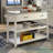 Stainless Steel Table Top White Kicthen Cart With Two Drawers