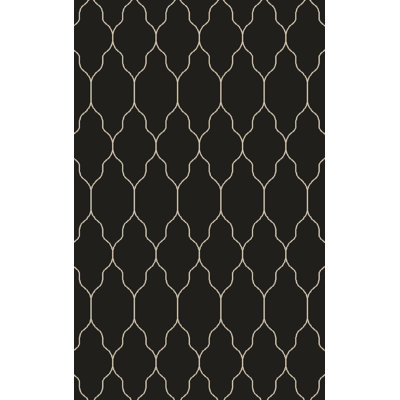 Gates Wool Geometric Area Rug in Black/ Light Gray