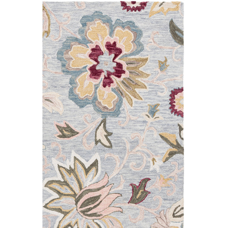Blossom Hand Tufted Wool, Cotton Floral Indoor Rug, Rectangle 4' x 6'
