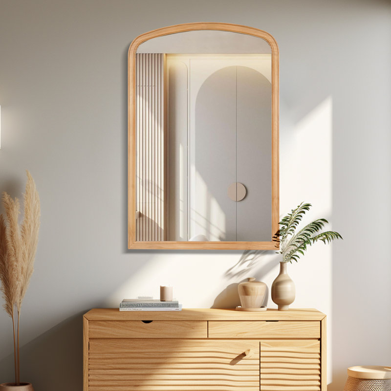 Miroir mural Lucena Farmhouse, Bois naturel, 36 po x 24 po
