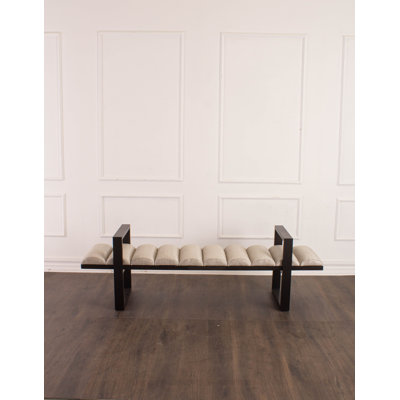 Polyester Blend Upholstered Bench