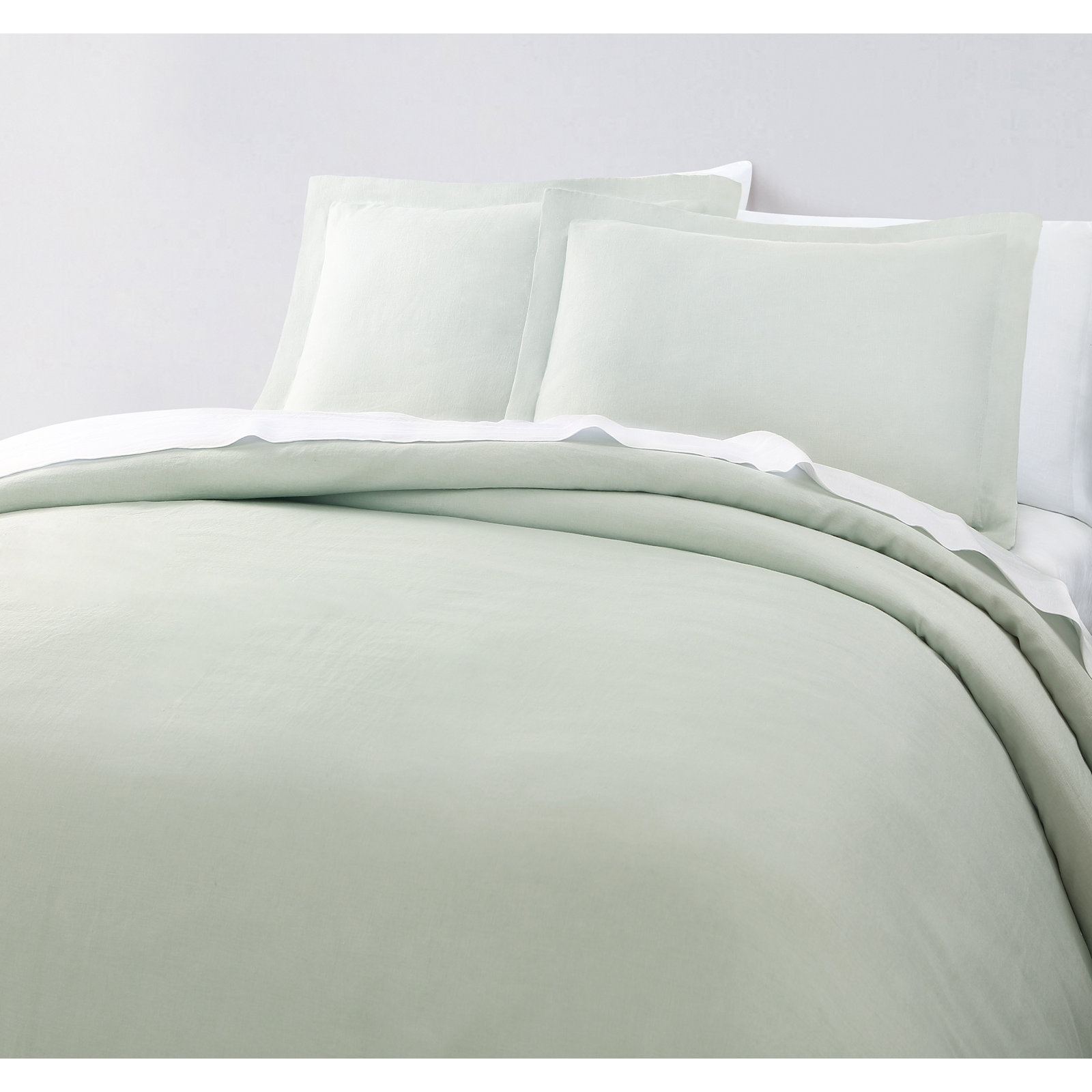Frazier Modern & Contemporary 100% Linen Duvet Cover, King Duvet Cover + 2 King Shams, Smoke