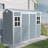 8X4ft Resin Outdoor Storage Shed With Twowindow And Doubledoor,Plastic Shed With Floor For Gargen,Patio,Yard,Lawn,Grey