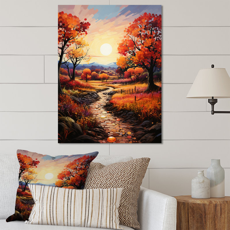«Countryside Autumnal Orchard Patchwork II», impression d'art mural paysage et nature, H 32 po x l 24 po x P 1 po