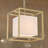 1-light Square Gold 12-inch Pendant