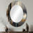 Shapes And Lines Abstract Marble IV - Gold Oval Wall Mirror Decor-1942464616