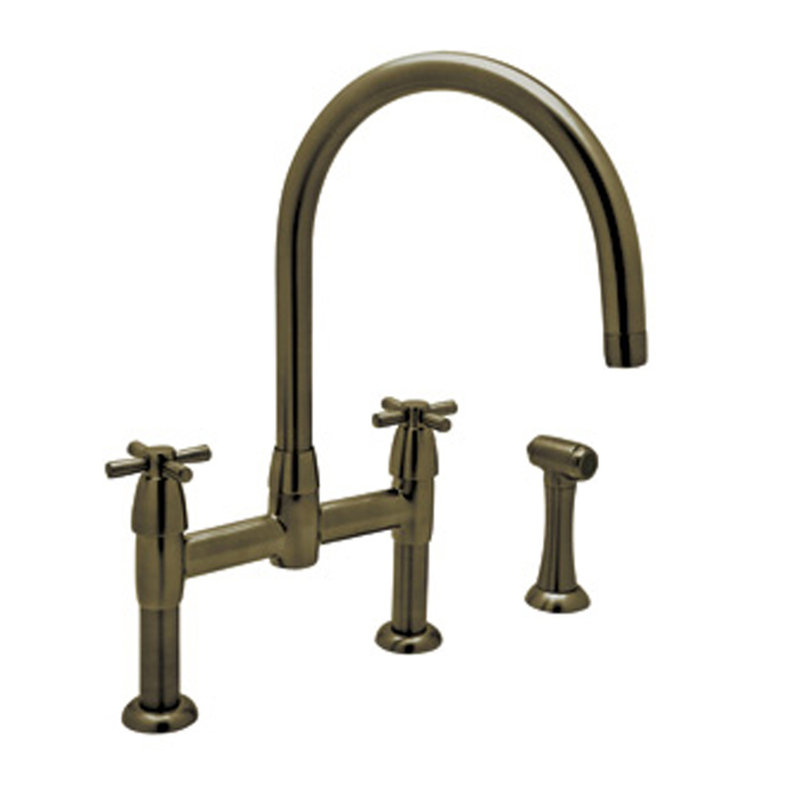Holborn Double Handle Kitchen Faucet, English Bronze, Cross