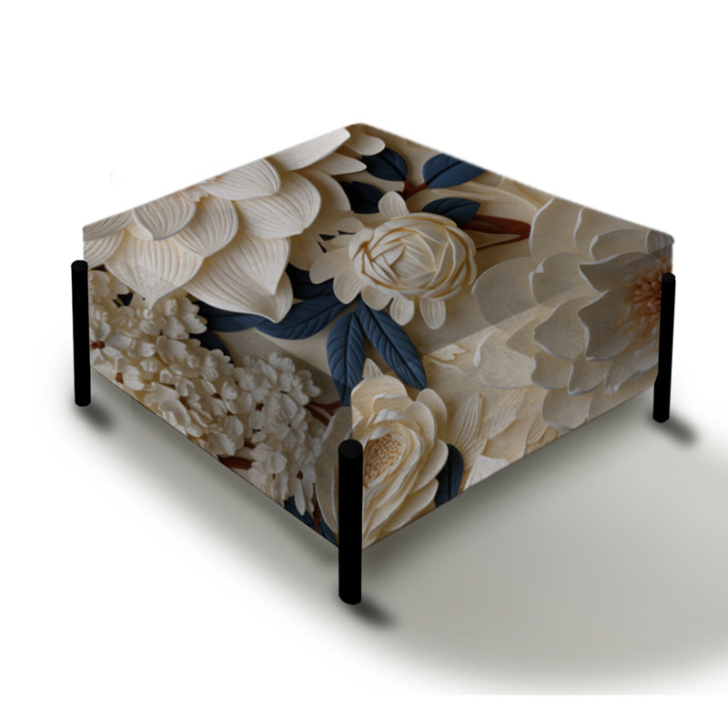 Montpellier - Floral Large Square Ottoman