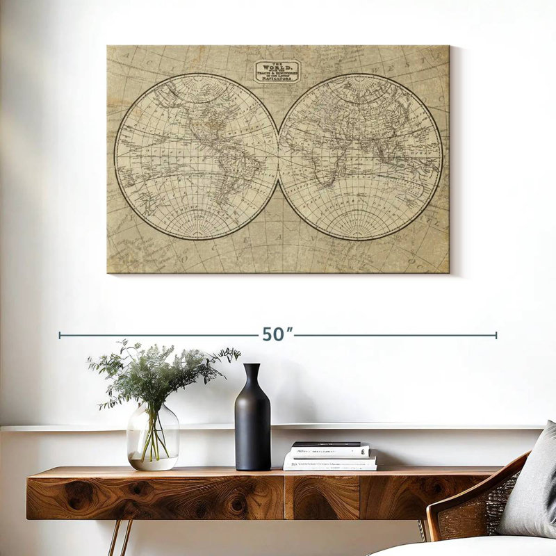 Carte du monde classique Aliaz, H 26 po x l 39 po