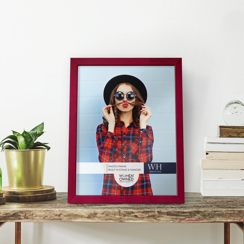 Burgundy Wood Picture Frame with UV Glass, 11" x 14"