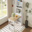 Buffet compact 33,5 x 15,7 x 69 pouces avec huche et table de salle à manger pliable, armoire multifonctionnelle avec tablette de rangement et crochets latéraux pour petits espaces, studio, appartement-129032238