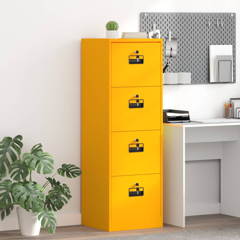 Storage Cabinet, Mustard Yellow