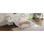 Lit plateforme en bois avec tête de lit en forme de gourde, lit plateforme de style rétro avec support à lattes en bois-571275399-571275397