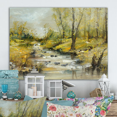 «Summer River Landscape», reproduction sur toile flottante