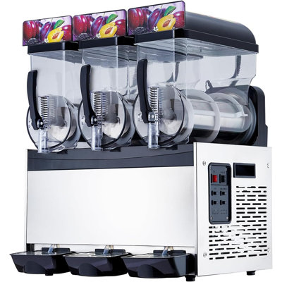 Machine à neige fondue commerciale à double réservoir 30L, machine à boissons glacées et à margarita 700W, acier inoxydable, nettoyage automatique, contrôle précis de la température, faible bruit pour le bar, le restaurant et la maison, blanc