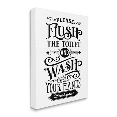 "Flush & Wash Hands", impression sur toile tendue