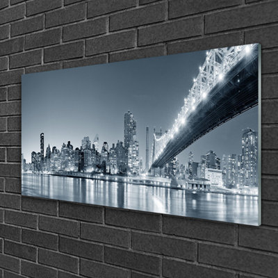 Architecture City Bridge 1 Piece Wall Art on Glass