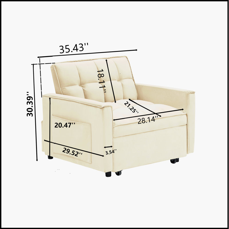 Canapé-lit convertible polyvalent pour des espaces compacts, améliorant le confort et le style, Blanc