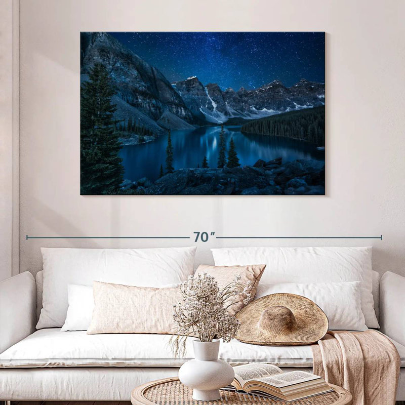 Lac Alaine Moraine la nuit, H 32 po x l 48 po