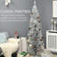Arbre de Noël artificiel à crayon mince avec embouts de branches réalistes et support en plastique-1166301933
