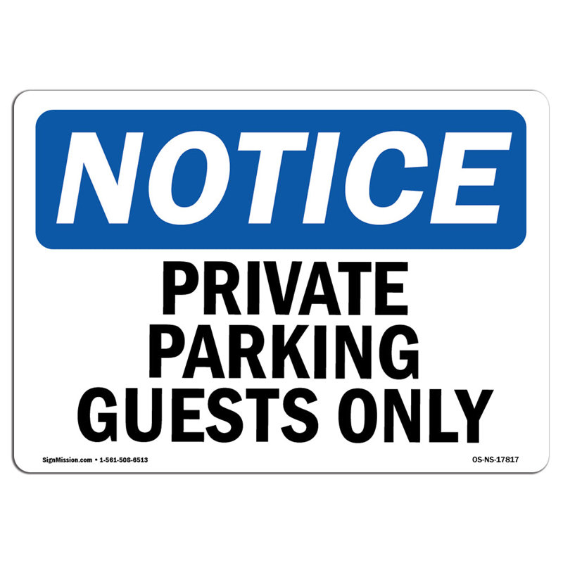 Private Parking Guests Only Sign