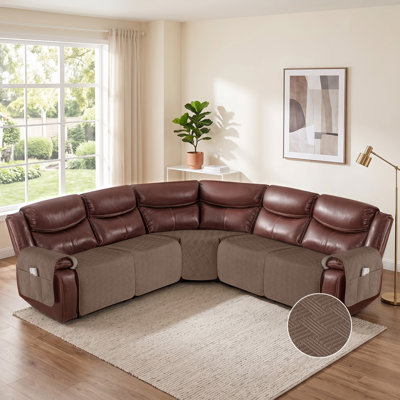 Heide 5-Piece Waterproof Sofa Slipcover for L-Shape Sectional Sofa, Washable Couch Cover, Pet Kid Friendly Furniture Protector