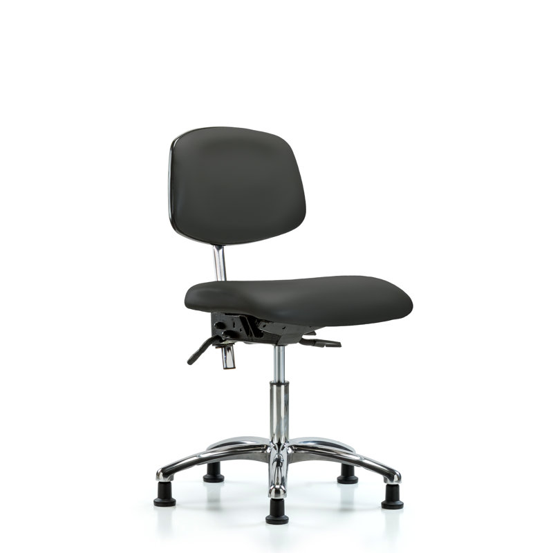 Koa Vinyl Task Chair, Charcoal, Glides, Included