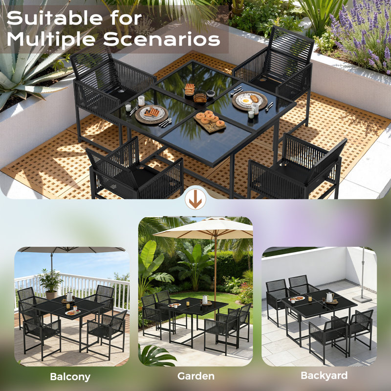 4 - Person Patio Dining Set with Square Table
